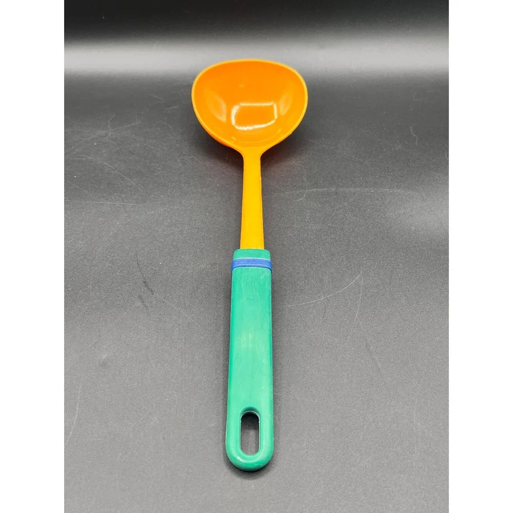 Vtg Plastic Soup Ladle Orange Green Blue Colorful Kitchen Utensil Serving‎ Spoon